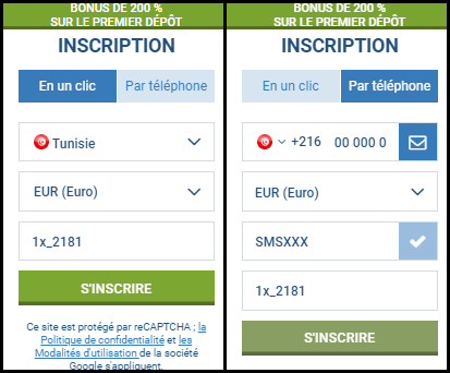 1xbet inscription