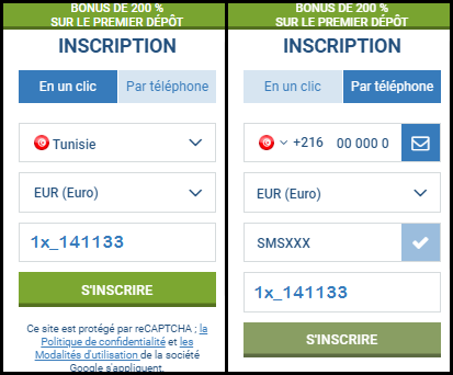 1xbet inscription